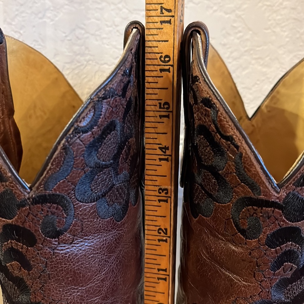 Corral LD Choc Black Tall Floral Lace Embroidery Boots - Picture 11 of 16
